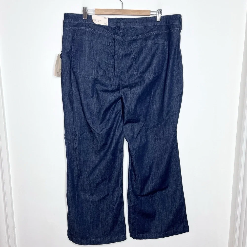NYDJ Teresa Wide Leg Ankle Jeans Womens Size 20W Dark Rinse Mid Rise Stretch - Picture 5 of 7